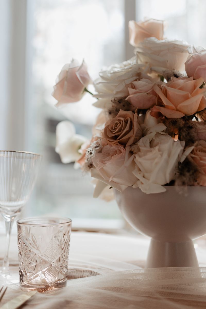 Brauttisch Blush Gesteck
